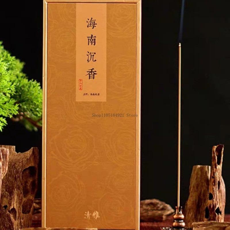 Authentic Hainan Agarwood Natural Incense Sticks Household Indoor Sleeping Purification Fragrance Worship Buddha Incense 100g (as the picture,Hainan agarwood)