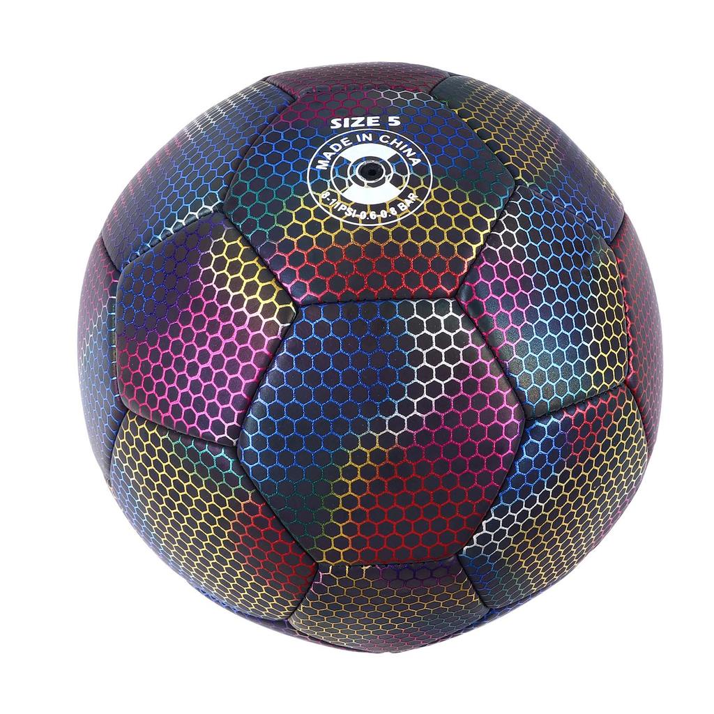 Size 5 Reflective Football Reflective Glowing Soccer Ball Glow in The Dark Football for Indoor