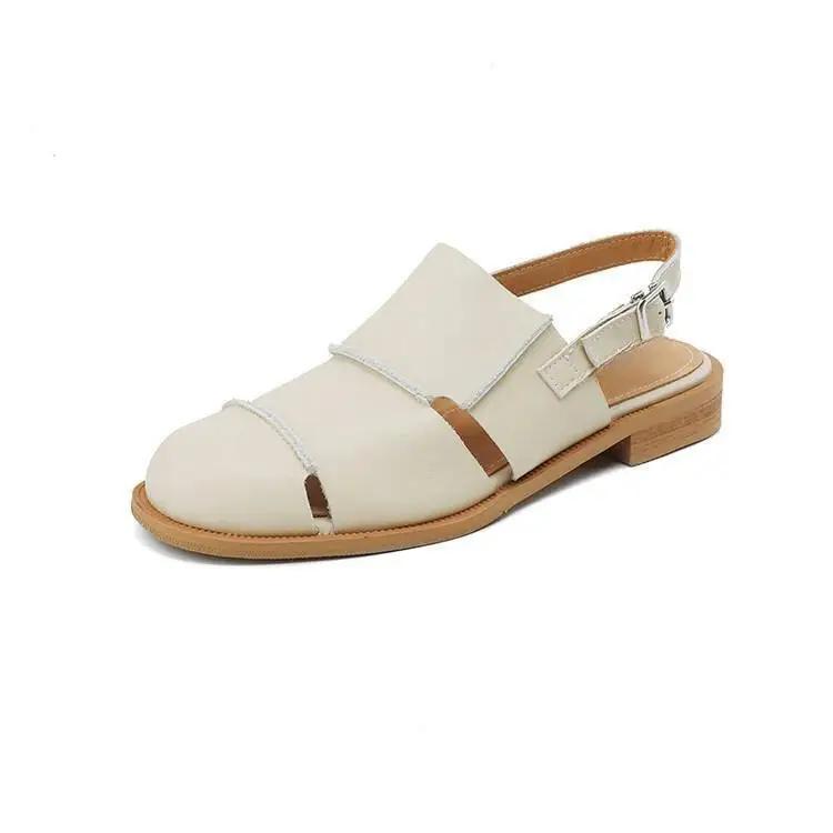 Fashion Classic Women Flats Sandals Designer Elegant Buckle Loafers Shoes Summer Slingback New Shoes Woman 2025 Trend Fad Zapatos Lady