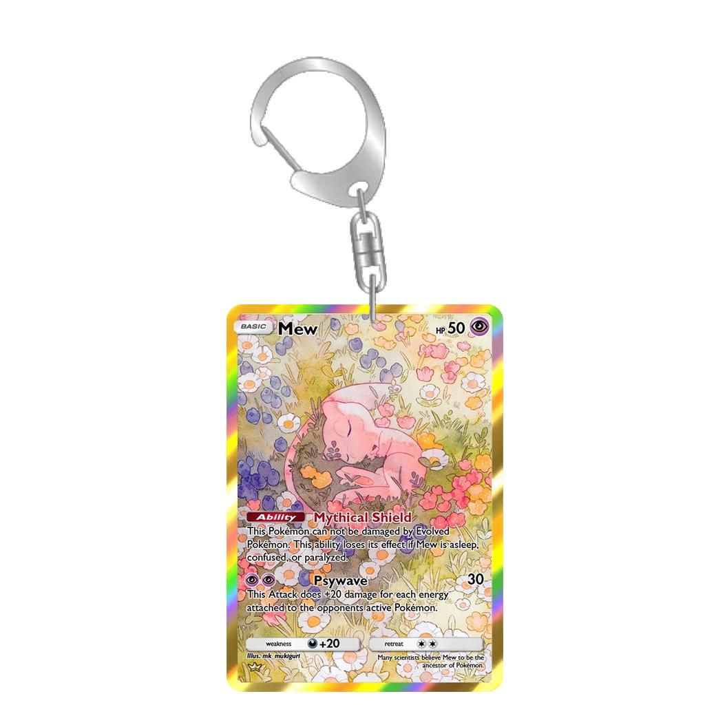 Anime Acrylic Keychain for Diancie Gardevoir Leafeon Milotic Eevee Evolutions Team Rocket Card Key Ring Self-Made Bag Pendant