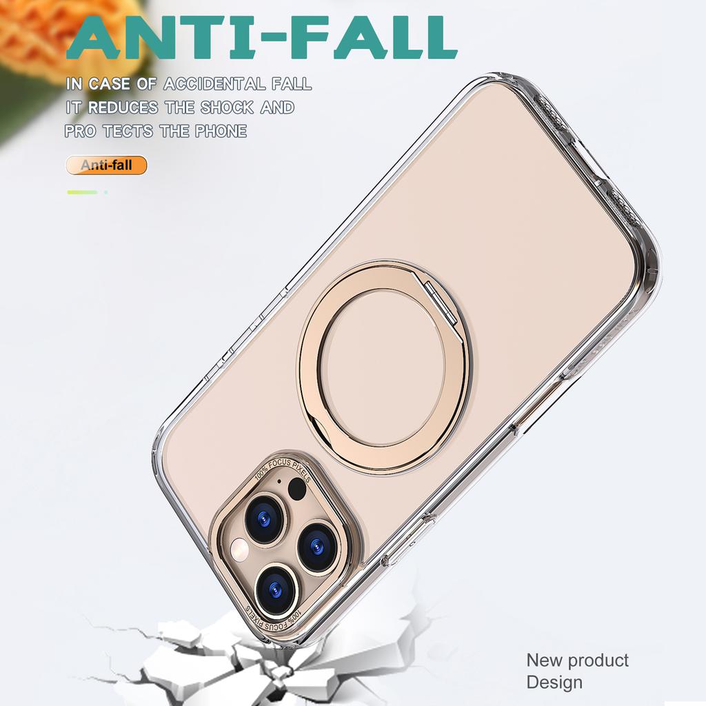 Für iPhone 16 Pro Max Hülle Kompatibel mit MagSafe TPU+Acryl Ständer Handyhülle