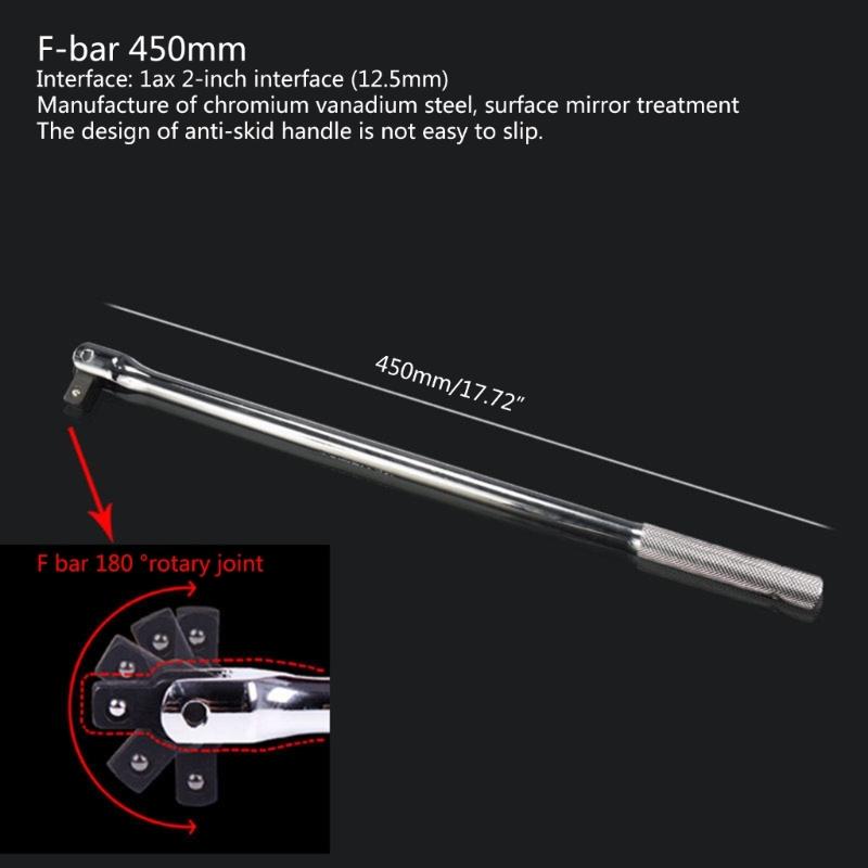 F Handle Socket Wrench Steering Handle 180 Degree Rotating Handles Durable Tool for Mechanics Builder DIY Enthusiasts
