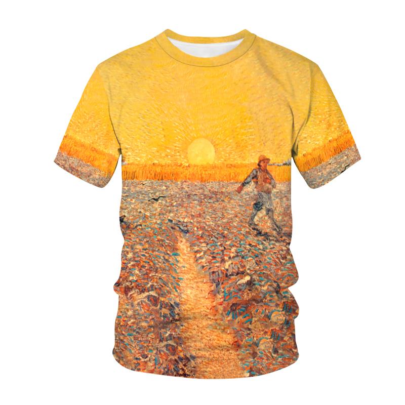 Summer Casual Men's 3D Printed T-shirt Short Sleeve Round Neck Fashion Natural T-shirt Men's T-shirts Tops