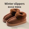 High Quality of  Women's Fashion Snow Boots Fluffy Plush Faux Fur Soft Slippers Winter Indoor Comfortable Home men's Shoes