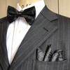 Black Paisley [Bow Tie & Pocket Square] 2-Piece Set for Men - One-Touch Closure - Casual & Formal - Black