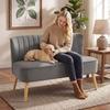 Sofa Retrodesign 2 Seater Sofa Wooden Legs 117 Cm X 56.5 Cm X 77 Cm Dark Gray