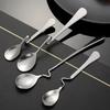 4pcs Stainless Steel Hanging Cup Spoon Twisting Teaspoons Polished Mixing Spoon  Coffee Milk Tea