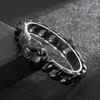 Punk-Style Men's 316L Stainless Steel Cuban Chain Bracelet with Boxing Glove Charm