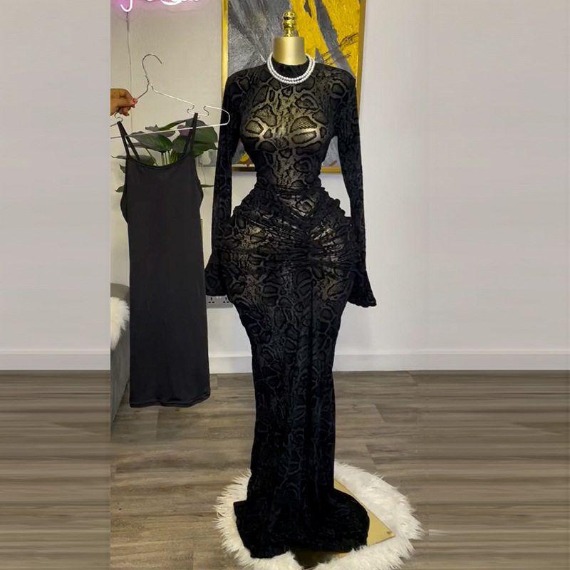 Sexy Dress for Birthday Long Maxi Party Dress Gown Sexy Gown Black (Including Inner Layer) S