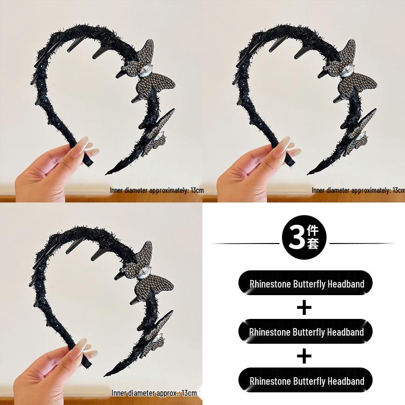 Butterfly High Crown Headband for Women - 2025 Light Luxury Summer Hair Accessory