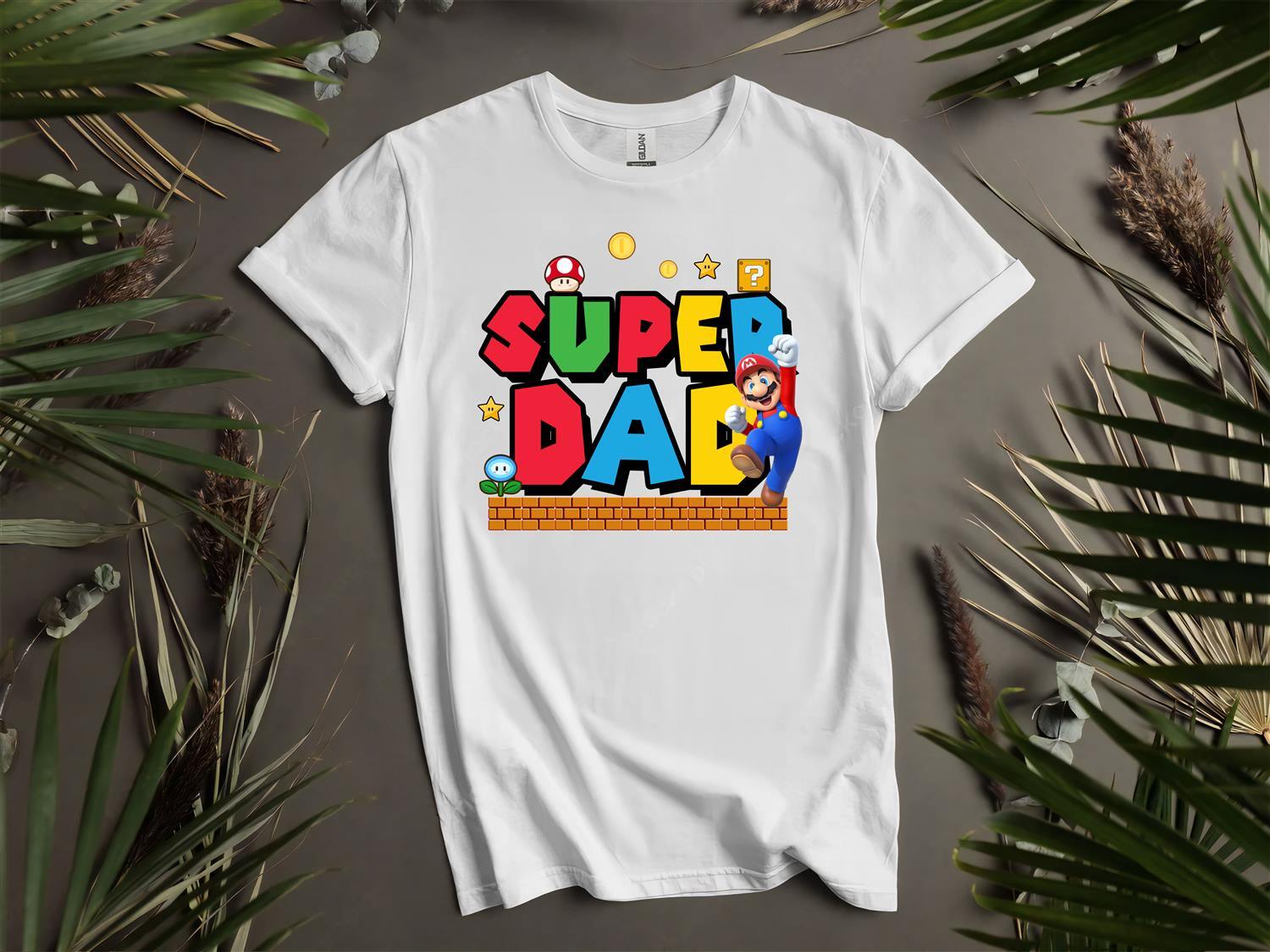 Super Dad Mario T-Shirt Mens Womens Tees Top T Shirt Mens Womens Tees Top Men Women Unisex Tshirt L40 4XL