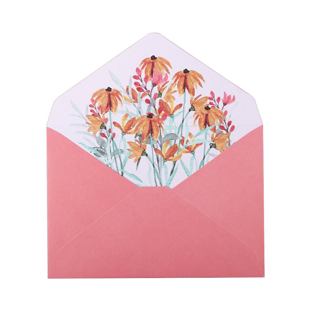Birthday Party Letter Pad Invitation Flowers Envelope Greeting Card Writing Paper Letter Paper