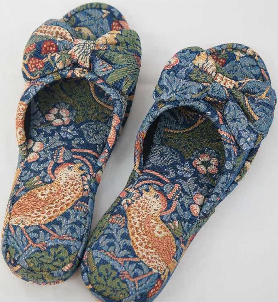 Jennifer Taylor Legs Room Ribbon Perfect for Beauty Salons and Nail William Morris Strawberry Thief "Beautiful Princess" Shoes, Large, Slippers,
