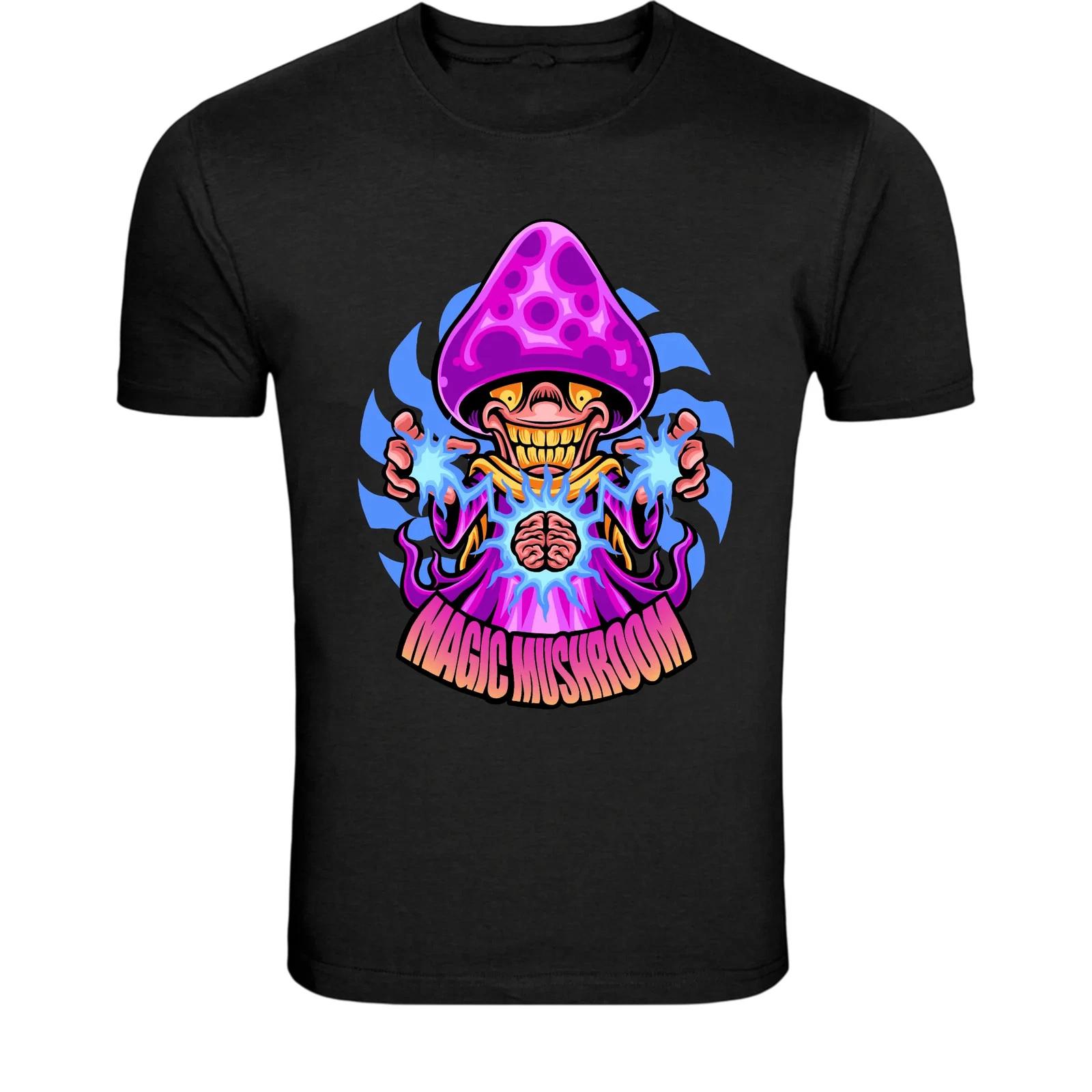 Психоделическая футболка с грибами - Триповая футболка с графикой грибов L
