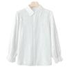Women's Long Sleeve Pure Cotton Embroidered White Shirt - 2025 Spring Collection