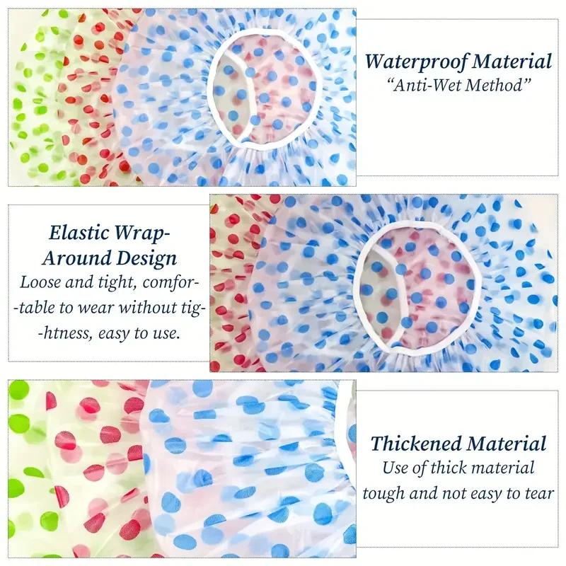 1-40PCS EVA Rustic Waterproof Shower Cap Thickened Matte Finish Random Design Makeup Protector Bathroom Accessories