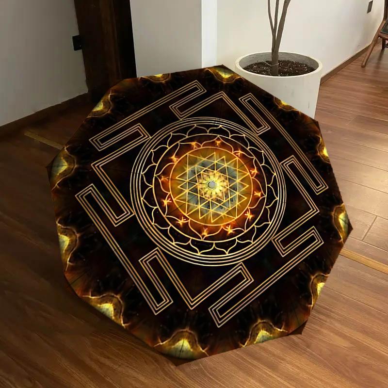 

1pc Yantra Art Automatic Umbrella Durable Iron Frame & Plastic Handle, Gift for Men & Women, Sturdy Construction y250905120