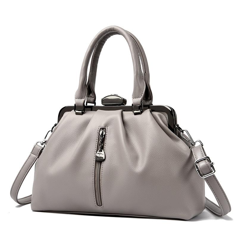 Women's Bag European and American Bag Folds Simple Shoulder Large Capacity Casual Oblique Span Handbag