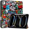 For iPad Pro 11 M4 2024 with Pen Holder-[Tri-fold Stand +  Auto Wake/Sleep], Colorful Premium PU Leather Case Shockproof Shell