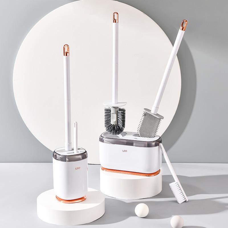 2025 New Toilet Brush Wall-mounted Toilet Brush Set Household No Dead Ends Bathroom Cleaning Artifact Three-in-one
