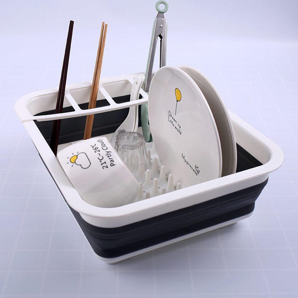 Dish Drain Basket Rack Vegetable Dishes Draining Washing Drainer Organizer Baskets Holder Multifuntion Home KitchenTool
