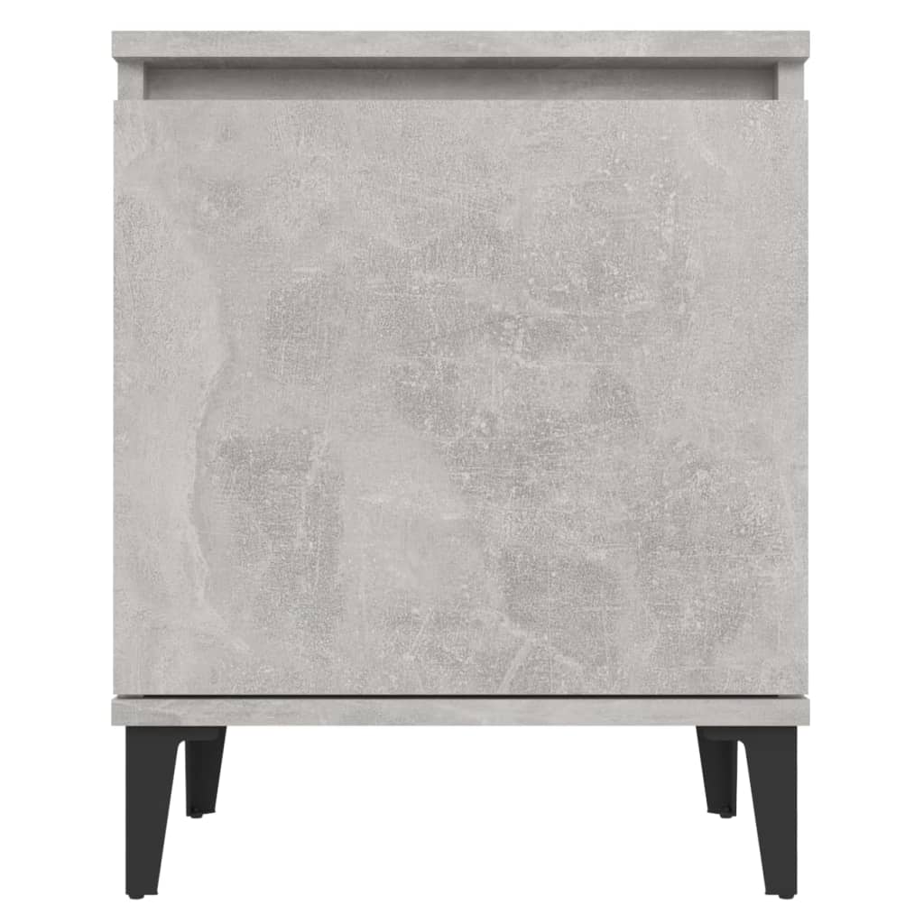 Nightstands with Metal Legs Concrete Gray 40 X 30 X 50 Cm