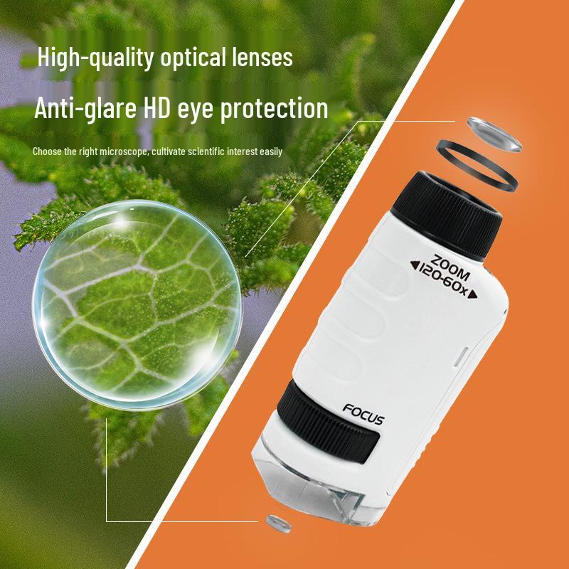 Microscop Mini Portabil pentru Copii: Jucărie Științifică Educațională pentru Studenți