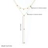 gold heart crystal layered y drop necklace for women