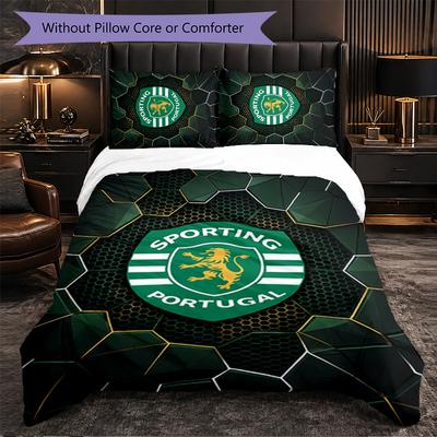 Sporting CP FC Themed Bedding 3Pcs Duvet Cover Set Decorative Bed Linen For Teen Room Home Decoration