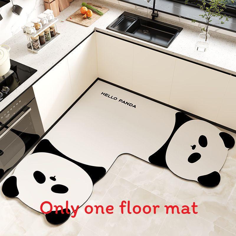 Cartoon Animal Kitchen Mat With Water Absorption Nonslip Silicone Diatom Mud For Home And Cooking Use