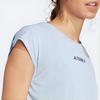 Adidas Terrex Agravic Pro Outdoor Quick-Dry Sports Short Sleeve T-Shirt Women Tops Light-Pink Blue HT9433