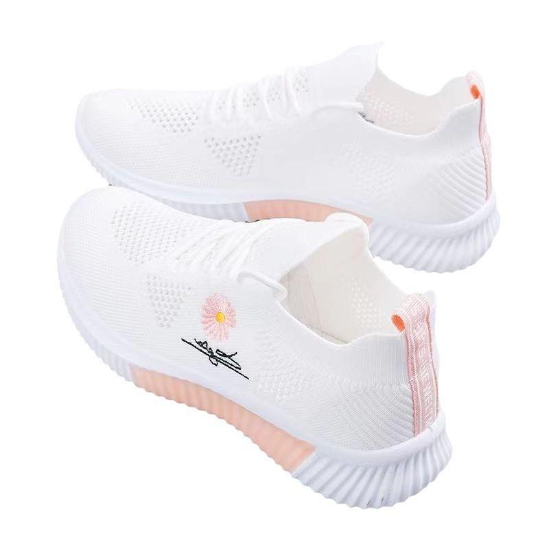 2024 Lato Damskie Białe Sneakersy z Siateczki w Stylu Koreańskim - Oddychające, Wszechstronne, Miękka Podeszwa.