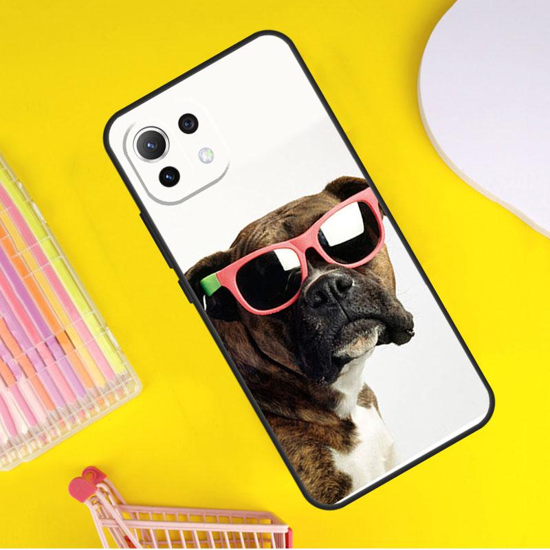Mops sitzend mit Fliege Rosen Hülle für Xiaomi 14 13 Ultra 11T 12T 13T 14T Pro POCO X7 Pro X3 X5 F3 F5 F6 M6 X6 Pro Hülle