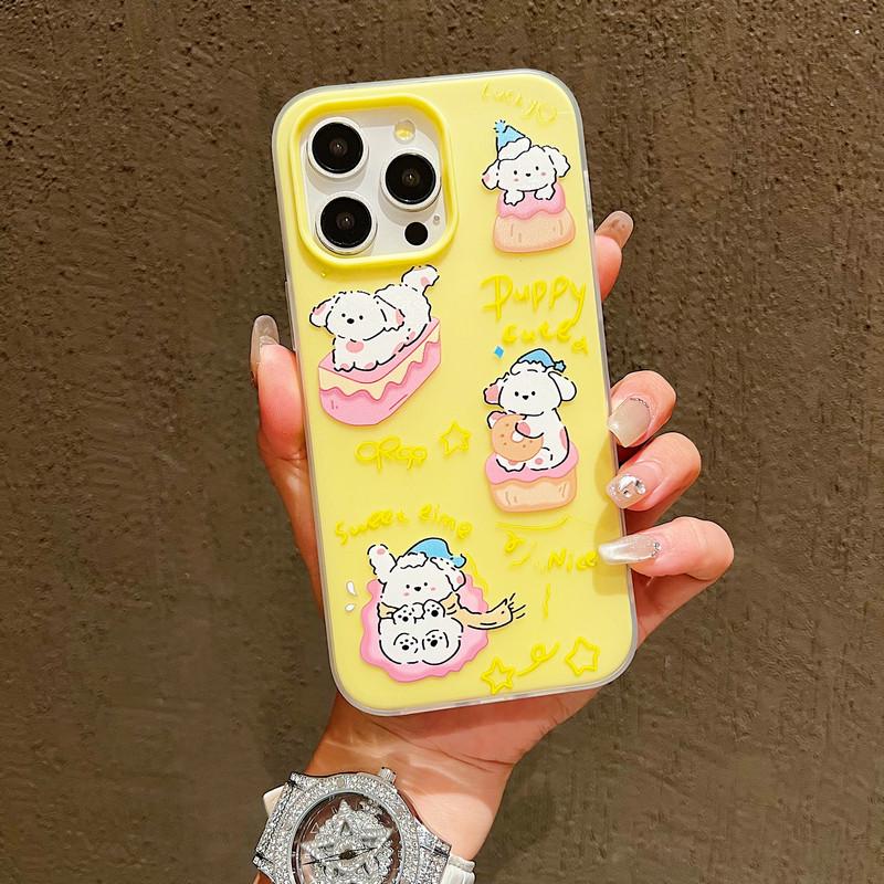 

Матовый чехол с матовым покрытием, приятный на ощупь, PC+TPU 2в1, с милым мультяшным принтом белых кошек, защитный чехол, мягкая задняя крышка для iPhone 17 iPhone 17 Air