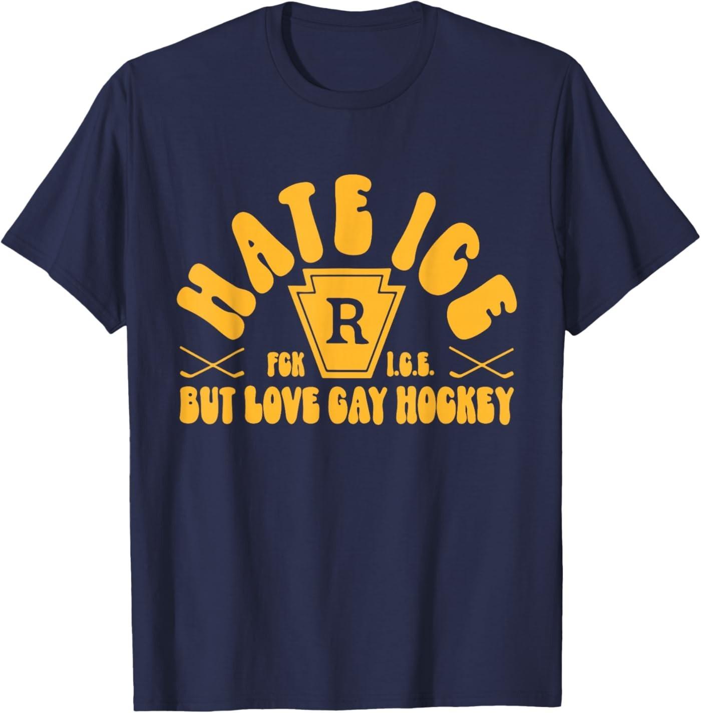 

Hate Ice But Love Gay Hockey, Funny Gay Hockey LGBT T-Shirt 5XL різнокольоровий