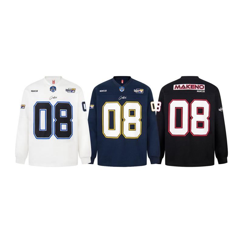 Mens Long Sleeve T Shirt Vintage American Style Loose Fit Streetwear Hip Hop Casual Tee Teens