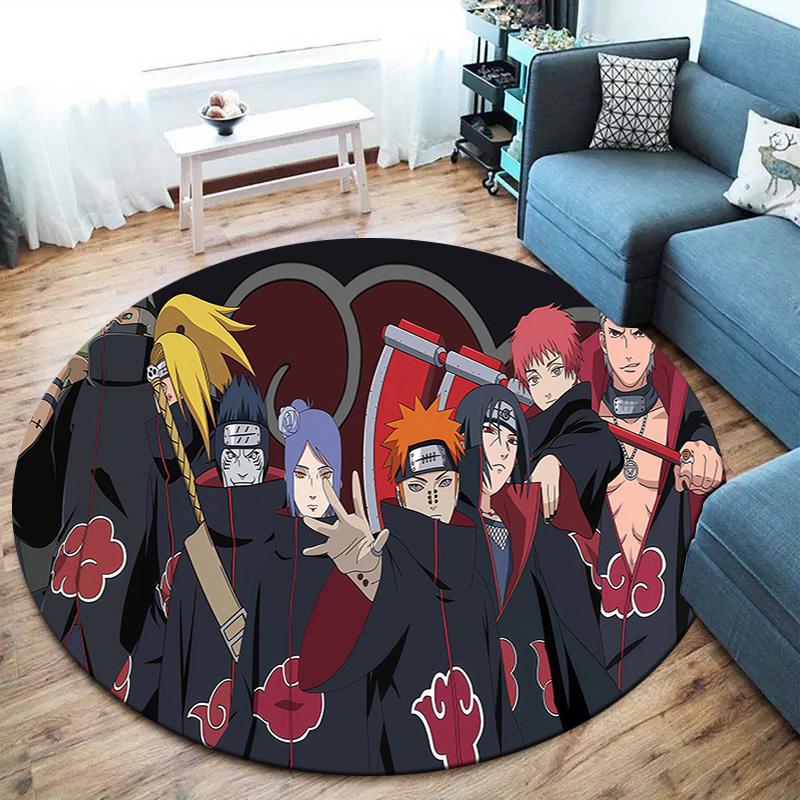 Naruto Round Area Rug Carpet Rug For Living Room Bedroom Sofa Playroom Decor Nonslip Floor Mat