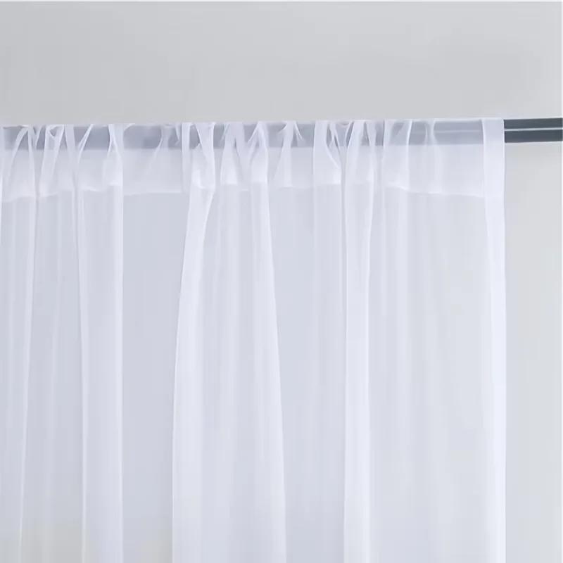 

2PCS 39.37x51.18in Sheet White Transparent Curtains For Living Dining Room Bedroom Simple Window Drapery Sheer Curtains Home 100x130cm белый