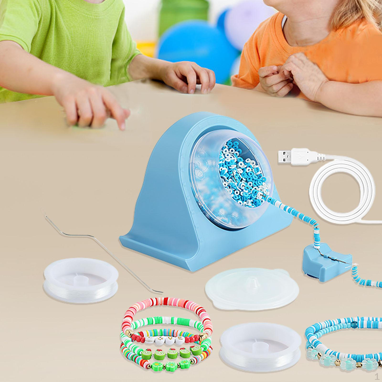 

Електричний інструмент для обертання бісеру Швидка машина для виготовлення бісеру для браслетів синій