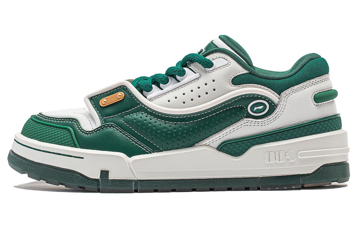 Li Ning 001 BTC Mega Slip Resistant Cushioning Abrasion Resistant Support Low top Skateboard Shoes Women s White Green AGCU004-1 37