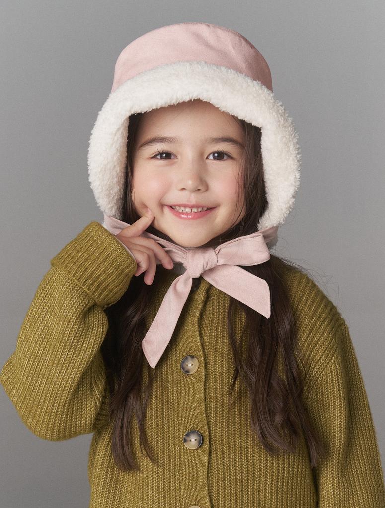 Hwaiteusaenjeu Suede Wide-Brimmed Hat Kids Oscar (4 Colors)