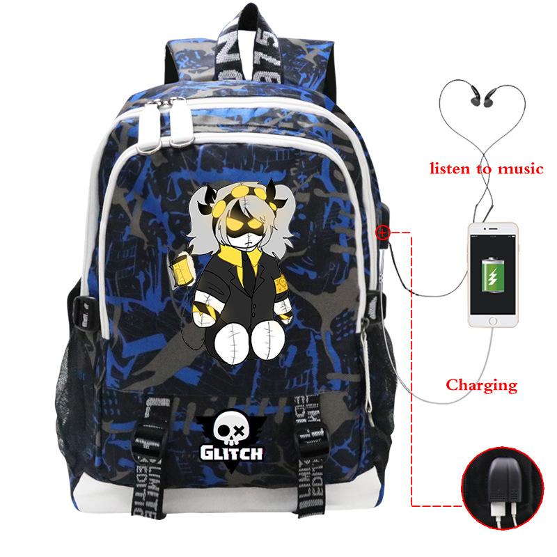 Murder Drones Leisure Travel Backpack Multifunctional USB Student School Bag Large Capacity