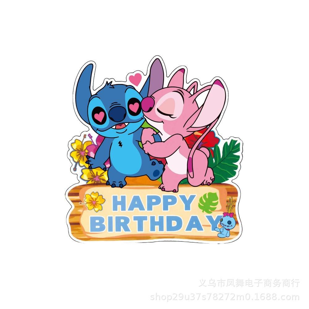 Spot Blue Stitch Party Decorations Blue Star Baby Paper Plate Paper Cup Flag Candy Box