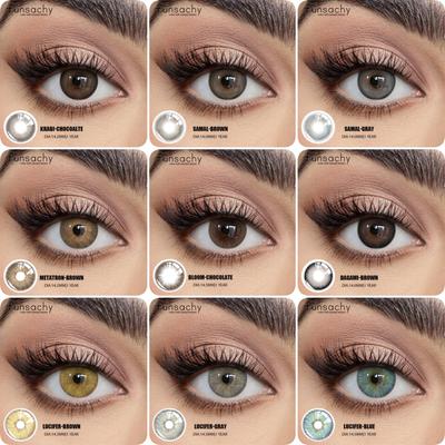 FUNSACHY 2pcs New Colored Contact Lenses for Eyes Fashion Cosmetic Brown Pupils Gray Lenses for Eye Multicolored Contact Lens