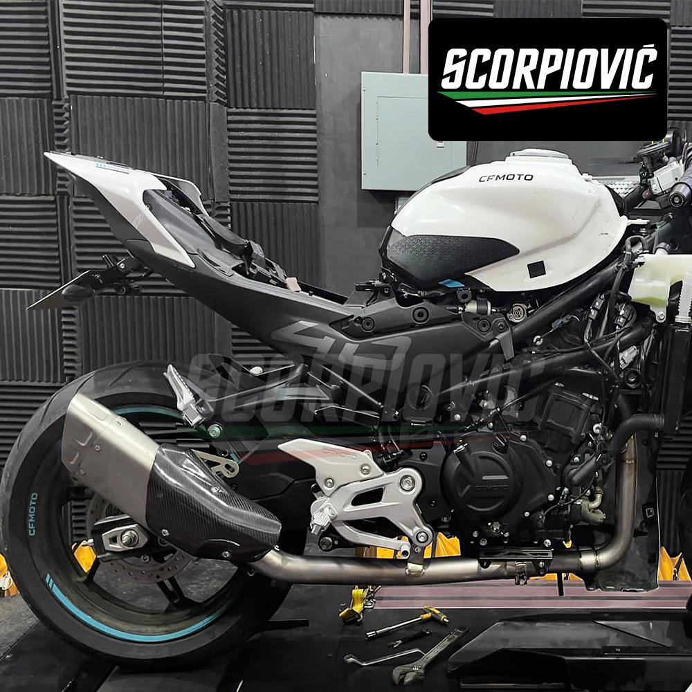 Titanium Alloy Exhaust Pipe Set for Chunfeng 450SR Motorcycle, Non-Destructive Install