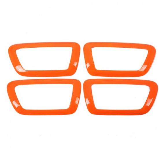 ABS Orange Inner Door Handle Frame Cover Decorate Trim For Toyot-a Tacoma 16-22