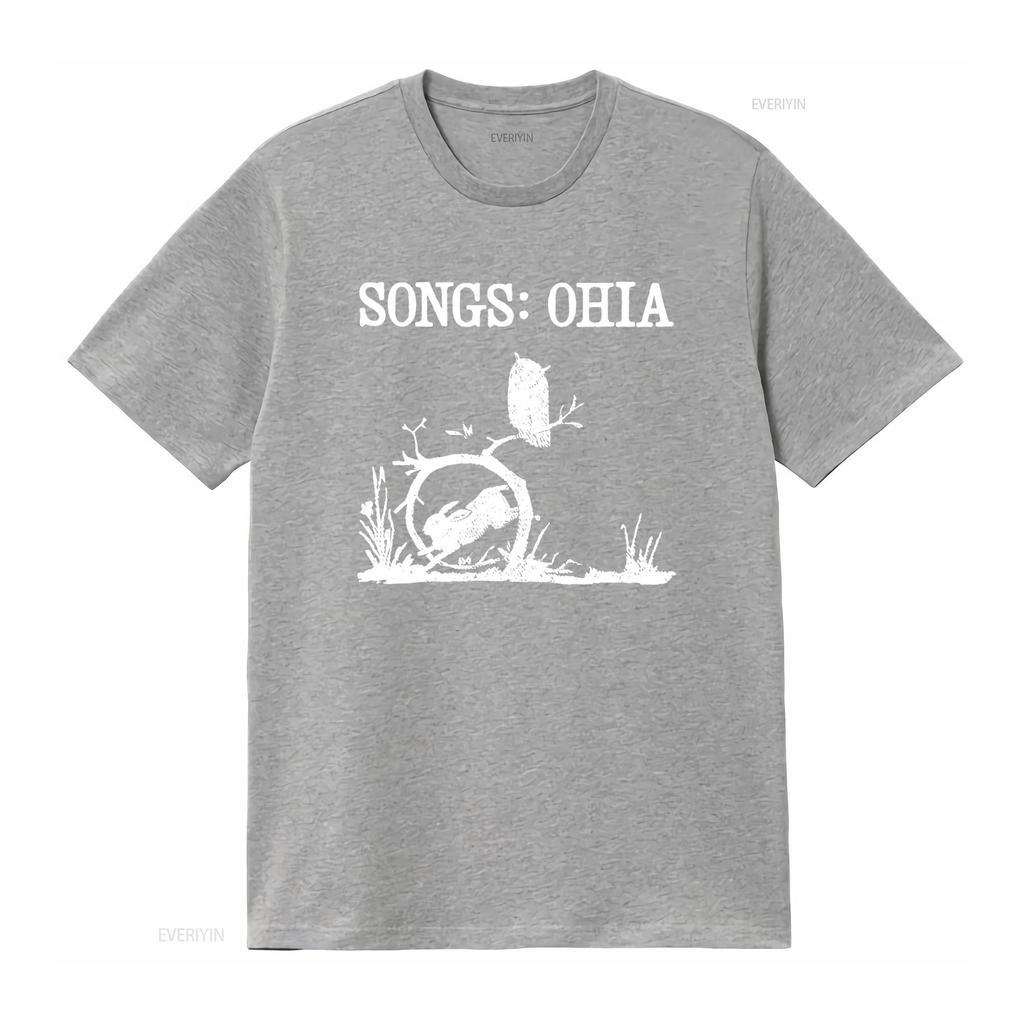 Songs Ohia T Shirt S 5XL Unique Black and White Animal Print Design vintage Washed Slightly streetwear designer clothes Stylish