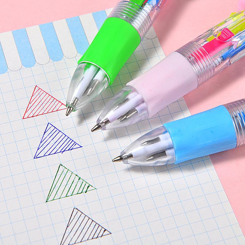 36Pcs Cute Cartoon Pony Mini Four-color Ballpoint Pen for Office Work, Brushing Questions, Signing Writing, Diaries, Notes, Student Classroom Prizes,