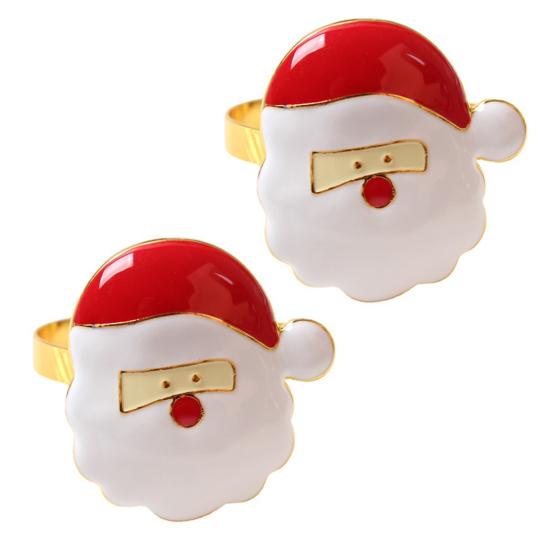 2Pcs Napkin Buttons Decorative Room Reusable Christmas Holders Napkin Ring Dining Decor