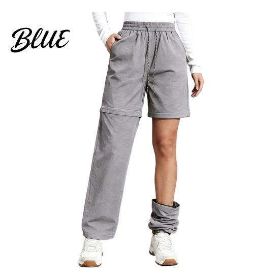 Wanderhosen zum Abzippen Damen Hosen zu Shorts Outdoor Abenteuer Wasserdicht Kordelzug Taille für Camping Bergsteigen Trekking